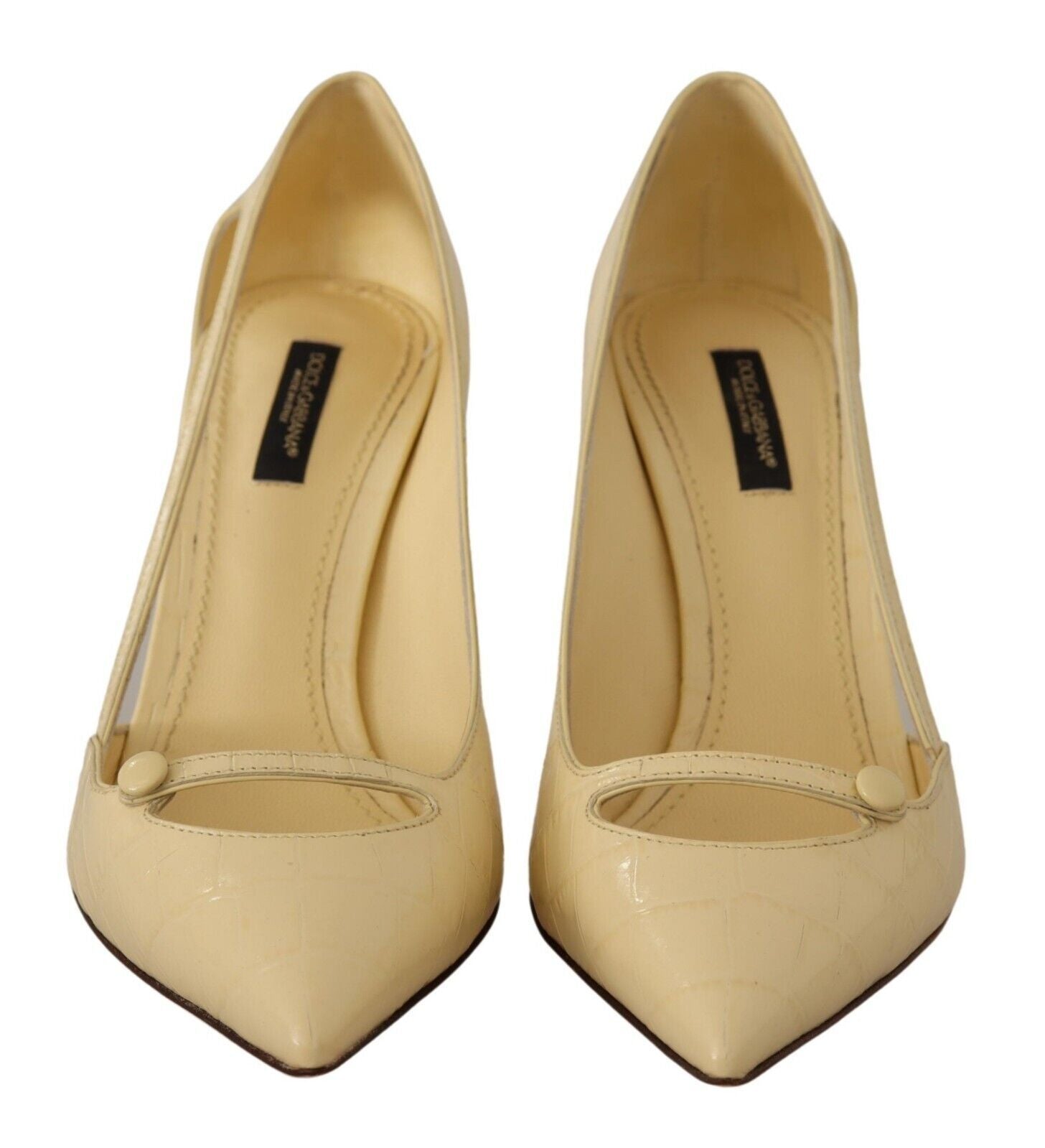 Dolce & Gabbana Yellow Exotic Leather Stiletto Heel Pumps Shoes | Fashionsarah.com