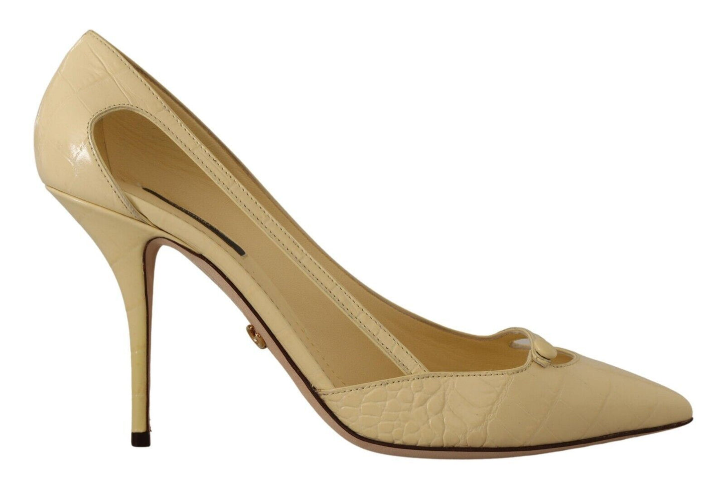 Dolce & Gabbana Yellow Exotic Leather Stiletto Heel Pumps Shoes | Fashionsarah.com