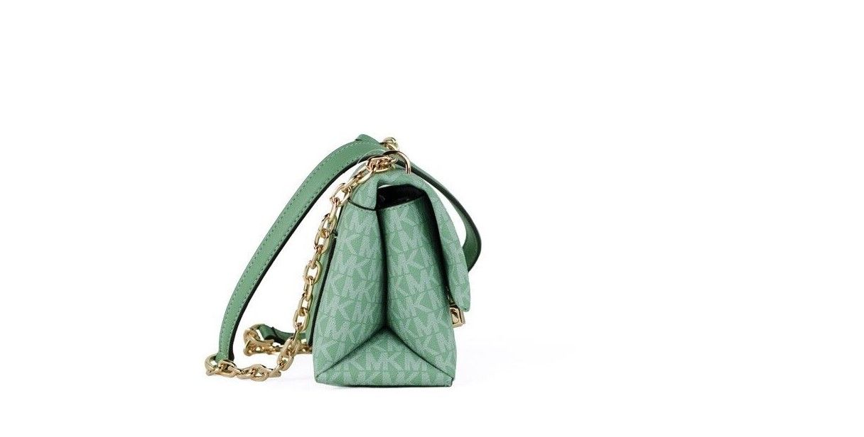 Michael Kors Cece Small Sea Green Signature PVC Convertible Flap Crossbody Bag | Fashionsarah.com