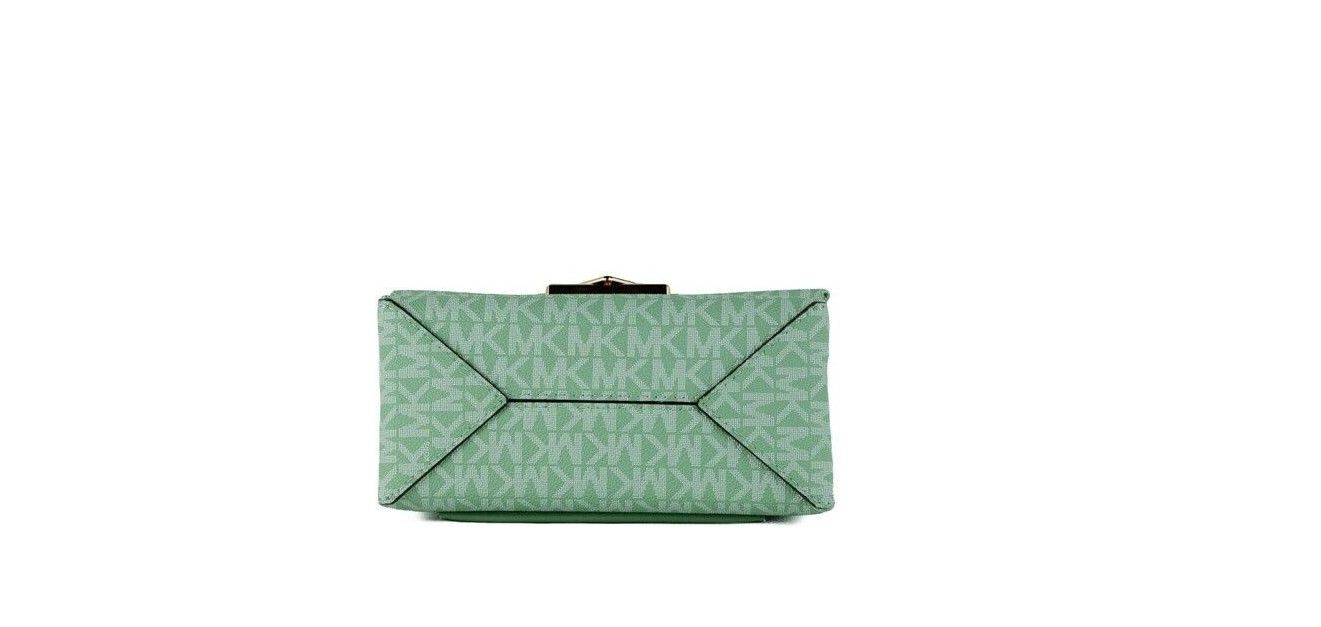 Michael Kors Cece Small Sea Green Signature PVC Convertible Flap Crossbody Bag | Fashionsarah.com