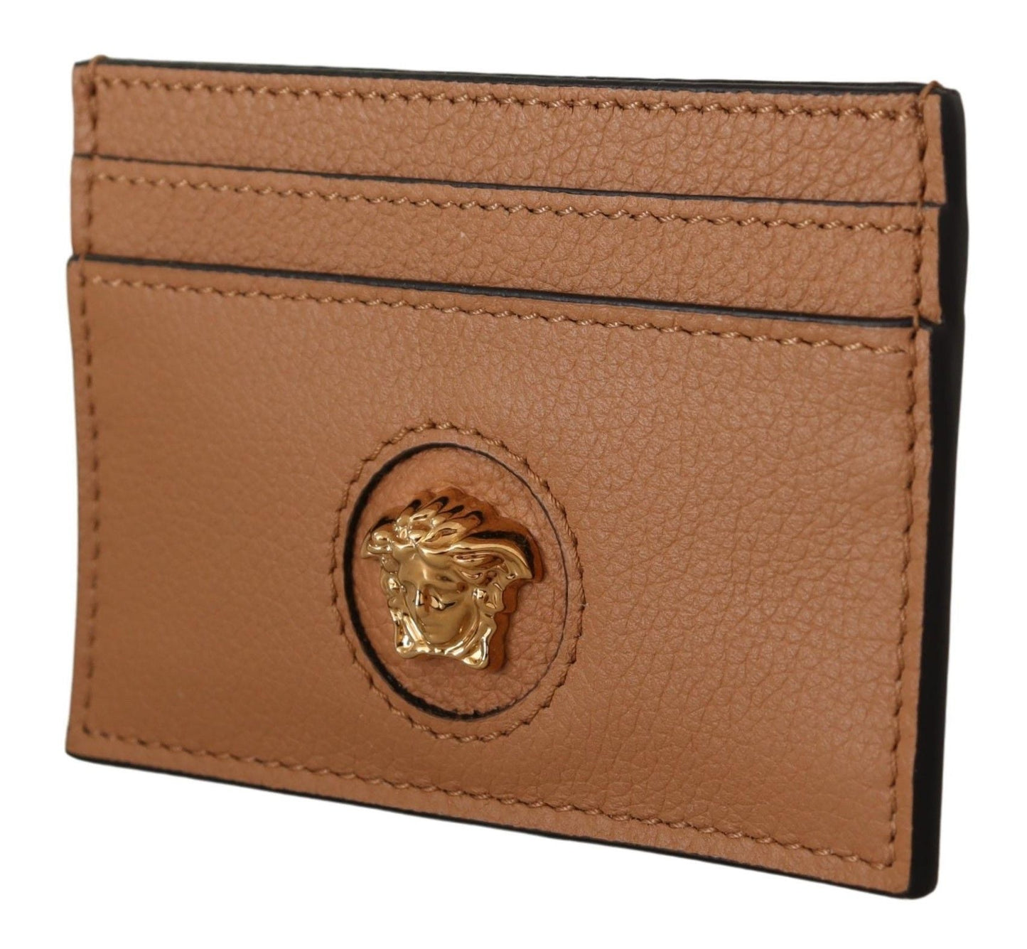 Versace Brown Calf Leather Card Holder Wallet | Fashionsarah.com