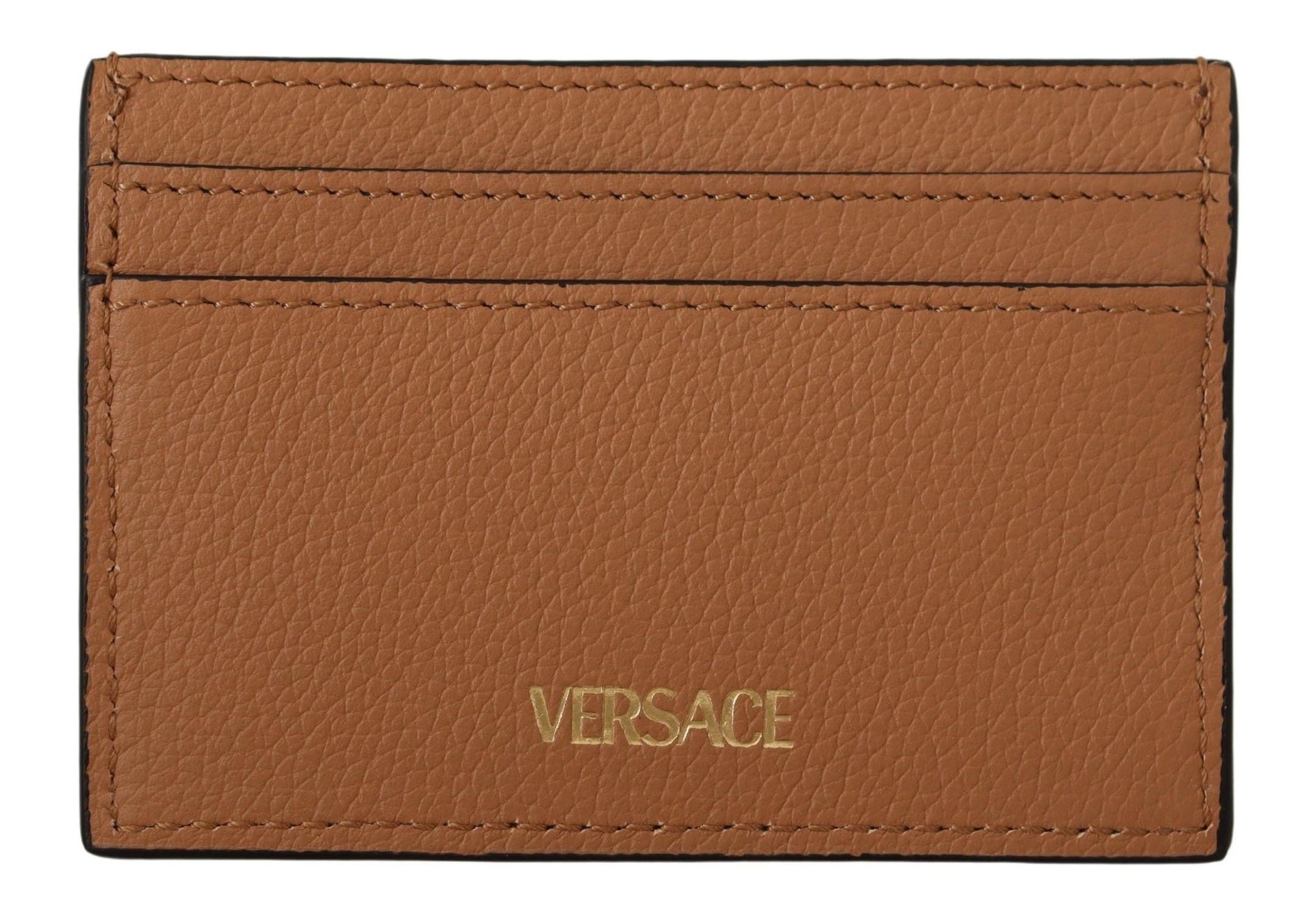 Versace Brown Calf Leather Card Holder Wallet | Fashionsarah.com