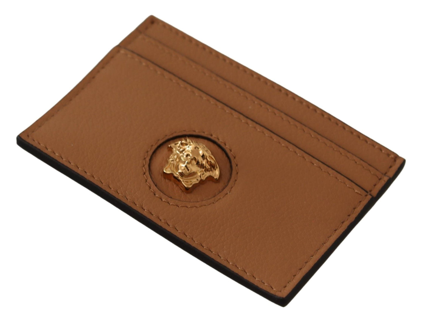 Versace Brown Calf Leather Card Holder Wallet | Fashionsarah.com