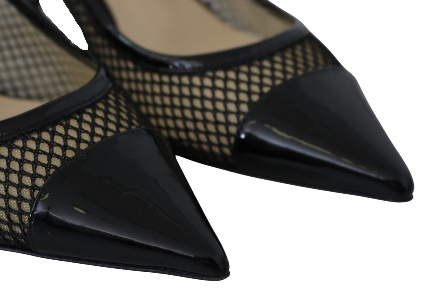 Jimmy Choo Black Mesh and Leather Amika 50 Pumps | Fashionsarah.com