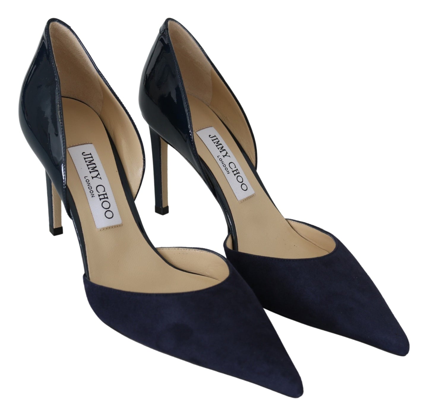 Jimmy Choo Navy Blue Leather Darylin 85 Pumps Shoes | Fashionsarah.com