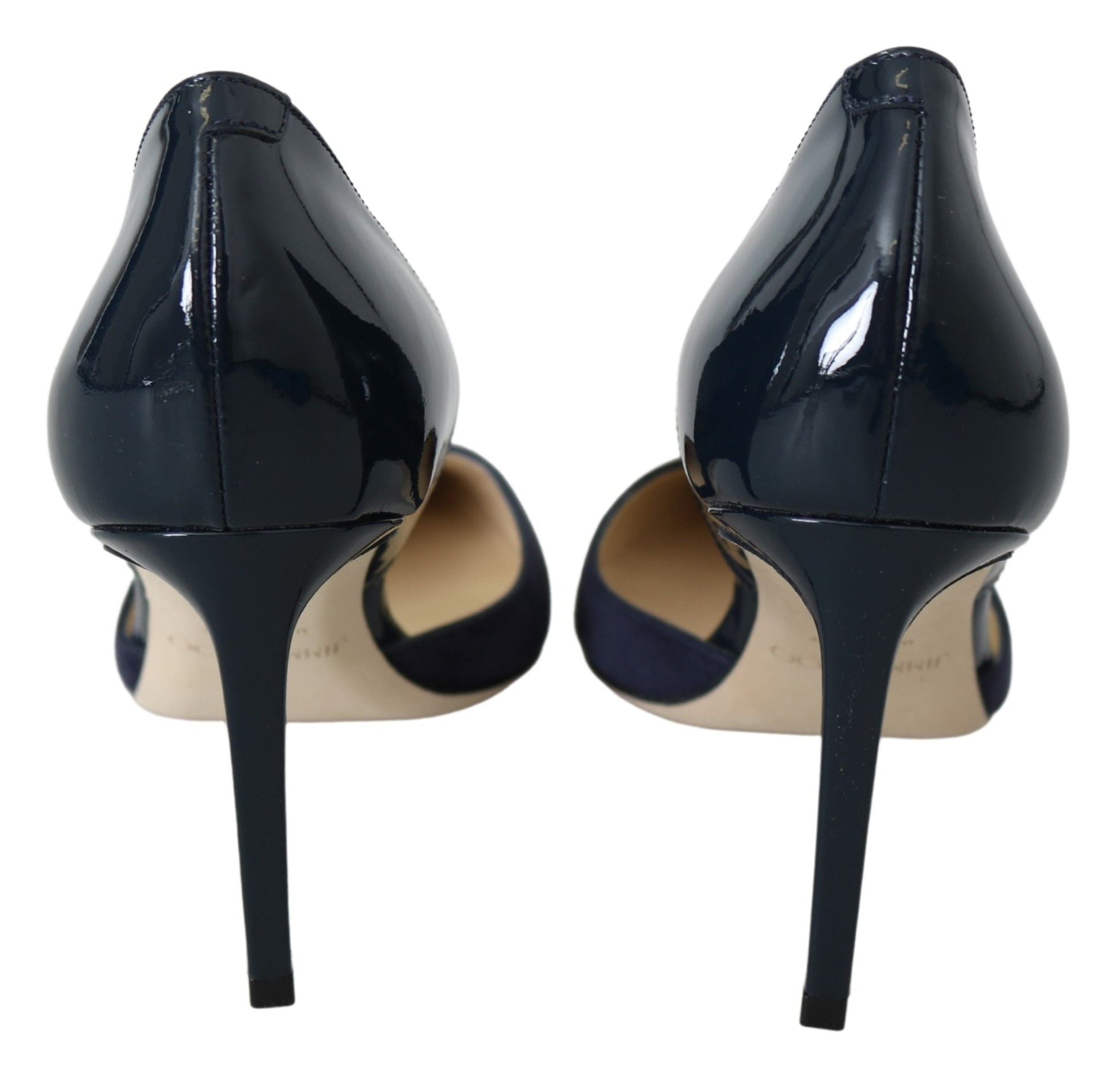 Jimmy Choo Navy Blue Leather Darylin 85 Pumps Shoes | Fashionsarah.com