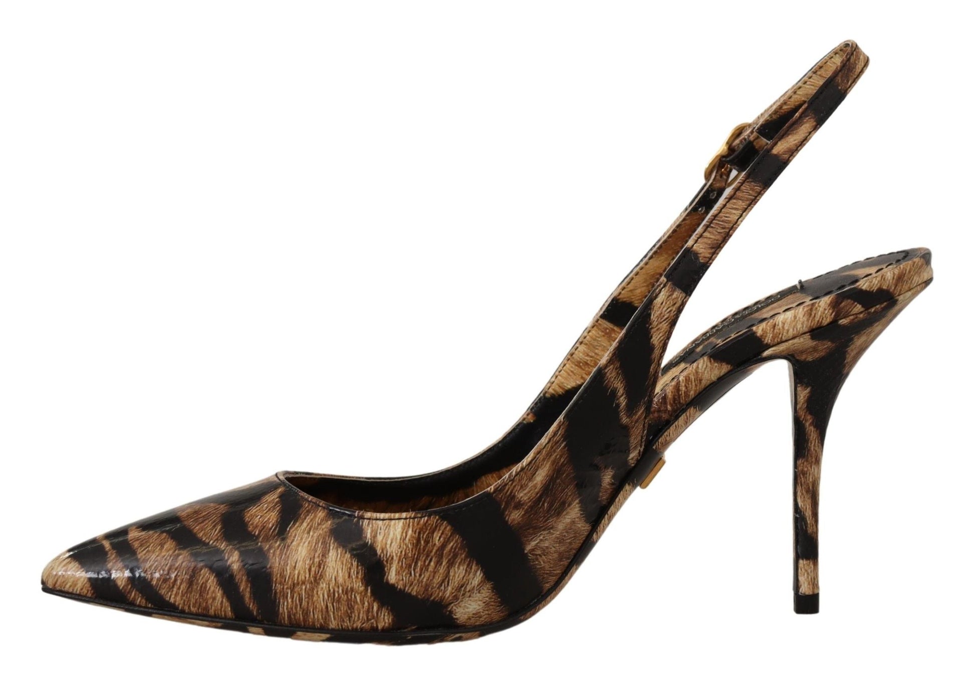 Dolce & Gabbana Brown Slingbacks Leather Tiger Shoes | Fashionsarah.com