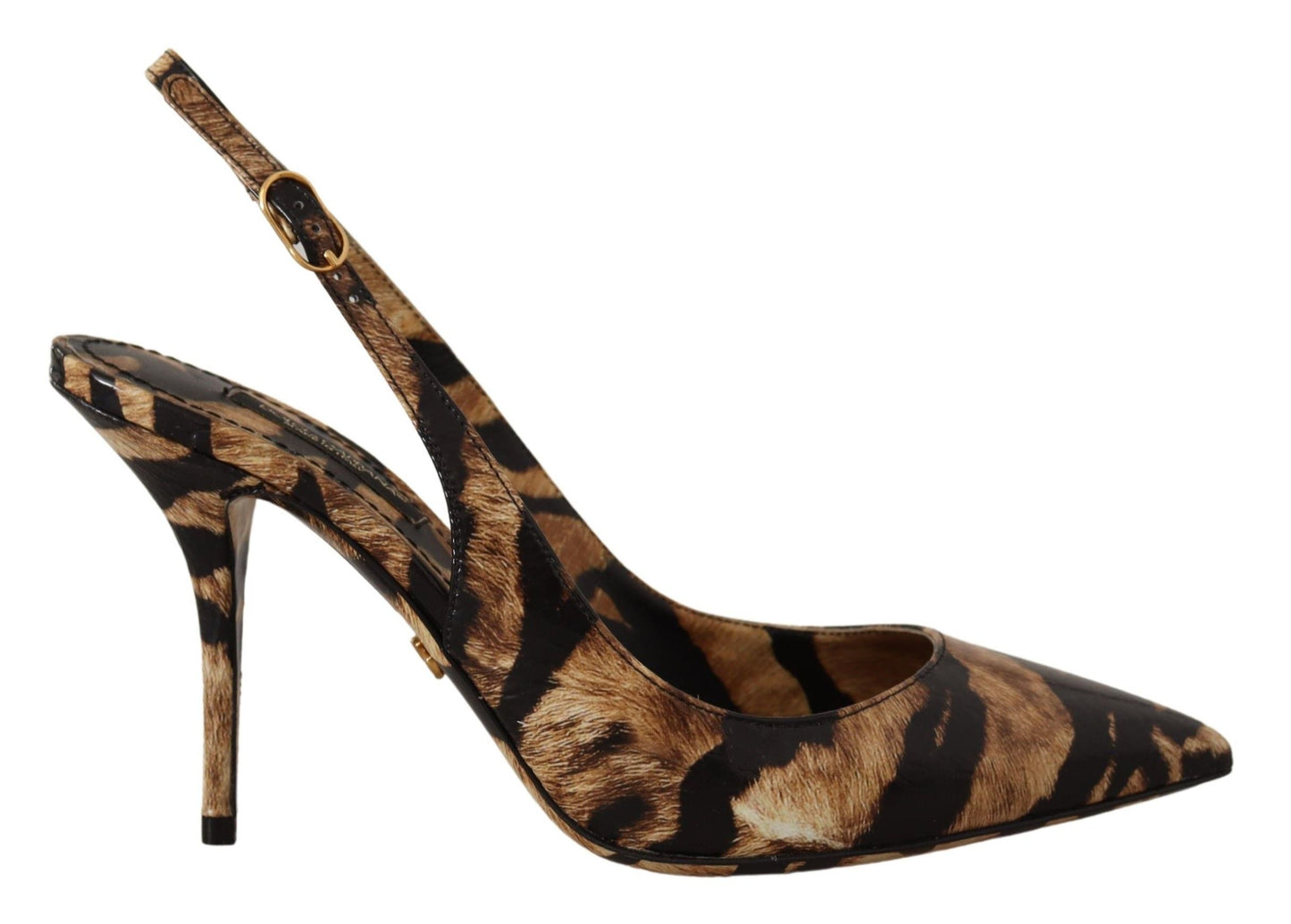 Dolce & Gabbana Brown Slingbacks Leather Tiger Shoes | Fashionsarah.com