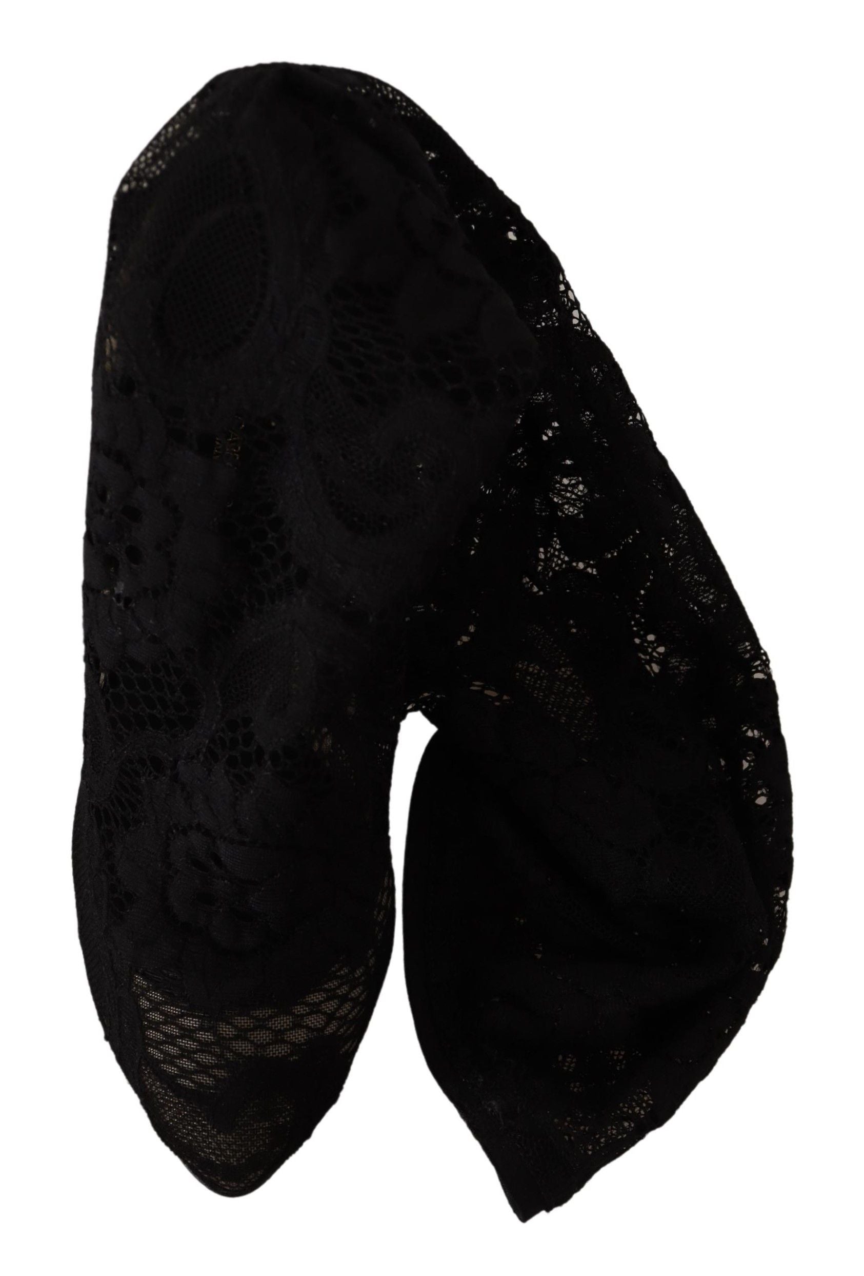 Dolce & Gabbana Black Stretch Socks Taormina Lace Boots Shoes | Fashionsarah.com