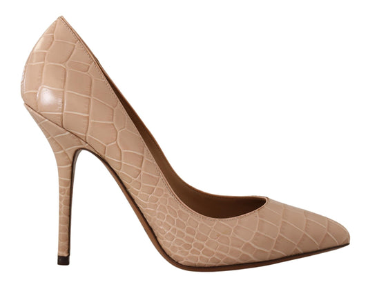 Dolce & Gabbana Beige Leather Heels | Fashionsarah.com