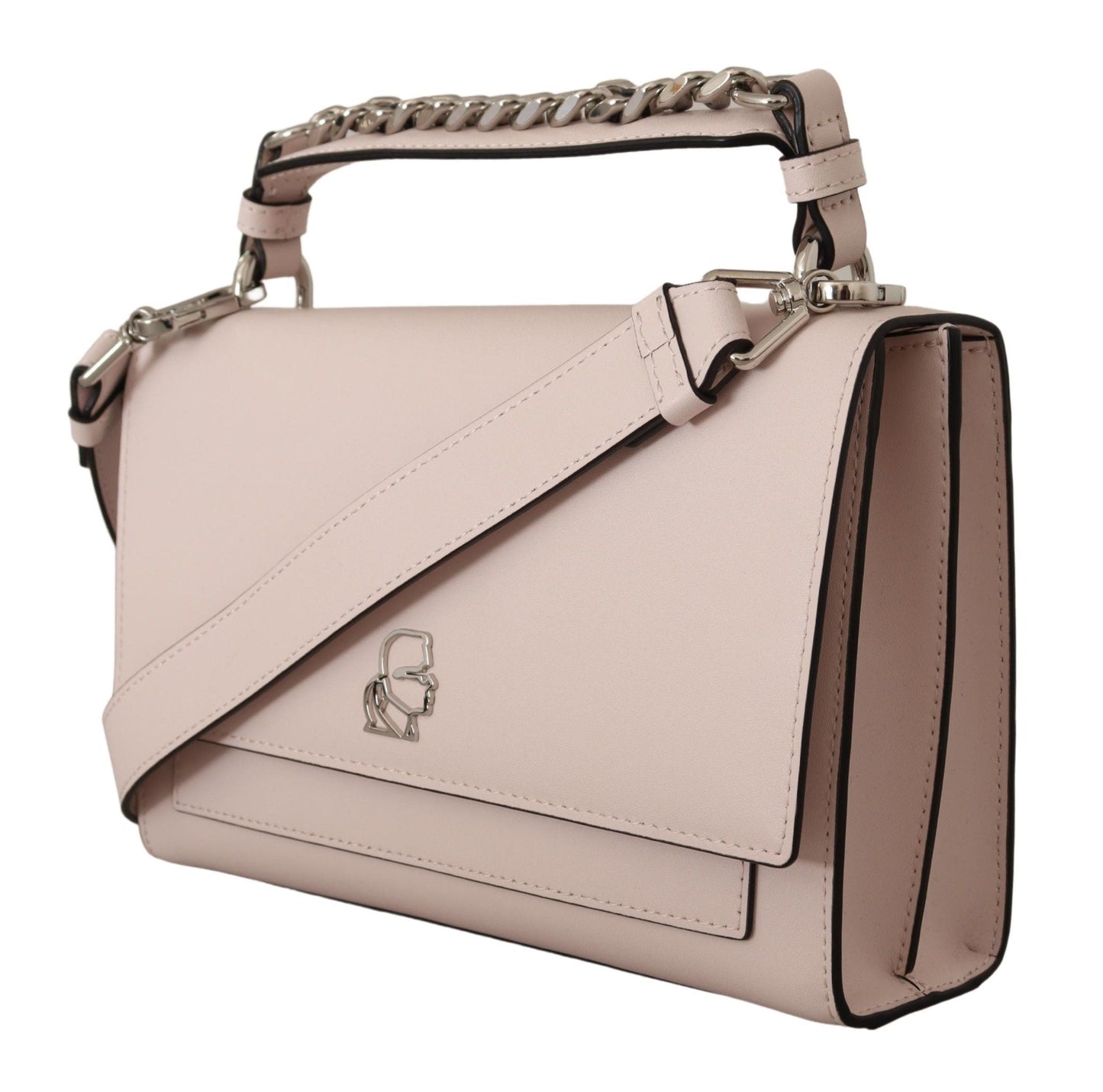 Karl Lagerfeld Light Pink Leather Shoulder Bag | Fashionsarah.com