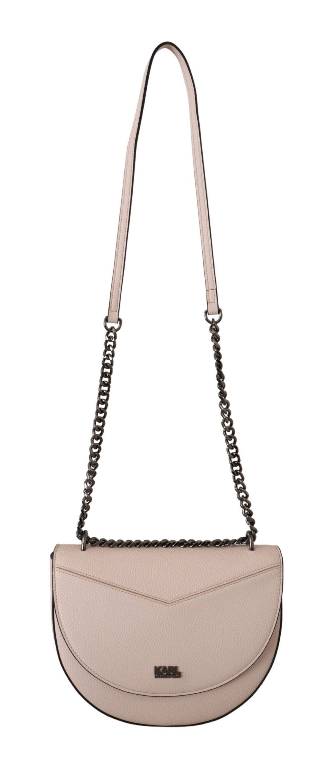 Karl Lagerfeld Light Pink Mauve Leather Shoulder Bag | Fashionsarah.com