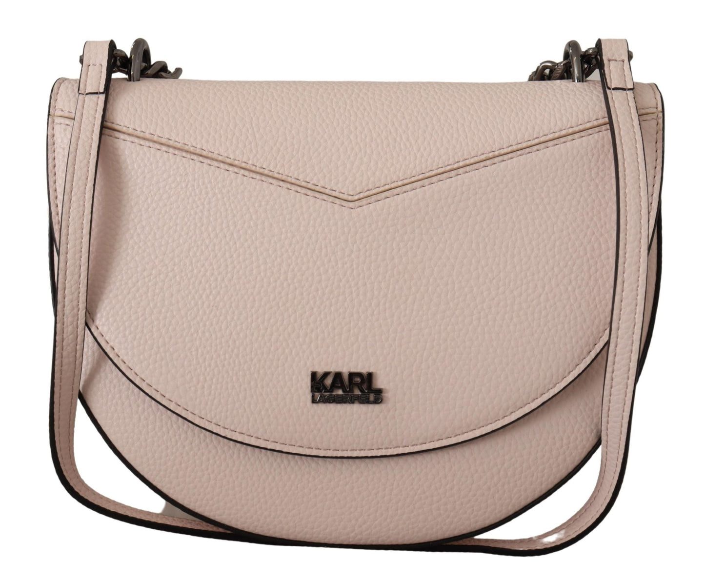 Karl Lagerfeld Light Pink Mauve Leather Shoulder Bag | Fashionsarah.com