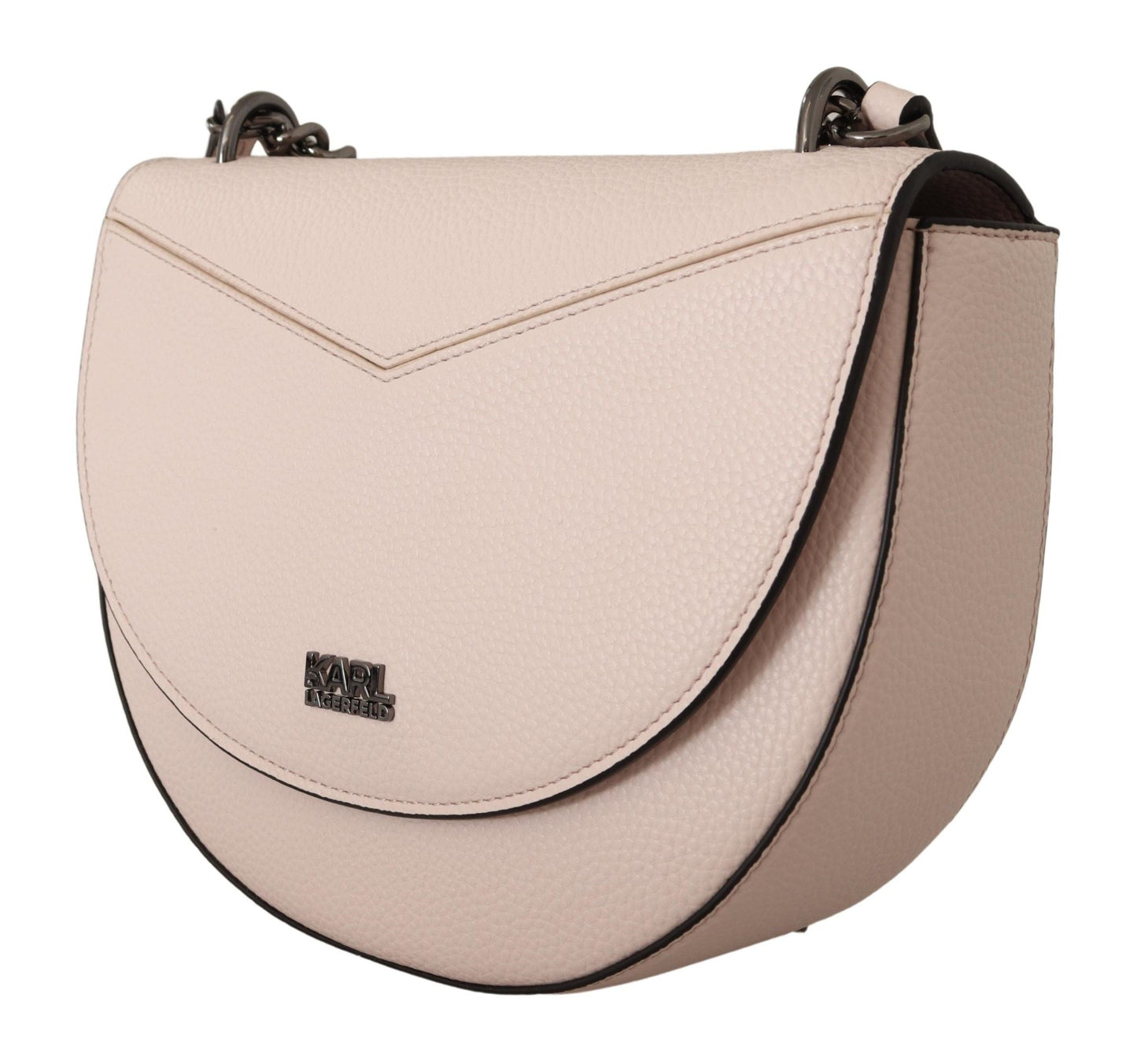 Karl Lagerfeld Light Pink Mauve Leather Shoulder Bag | Fashionsarah.com