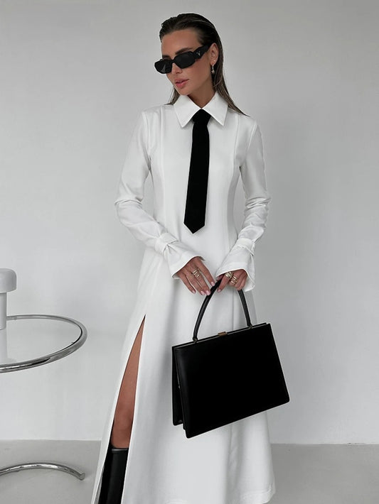 Slim White Office Dress | Fashionsarah.com