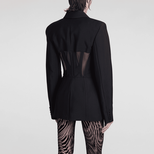 Black Blazer Or Wide Leg Pants Set | Fashionsarah.com