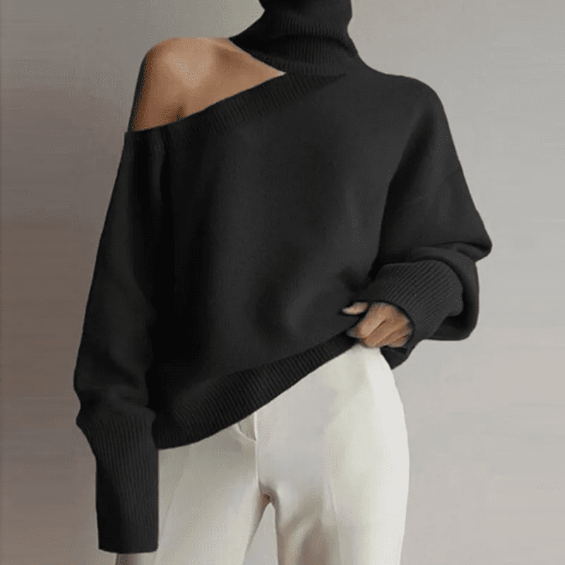 Women Off Shoulder Knitted Sweatshirts | Fashionsarah.com