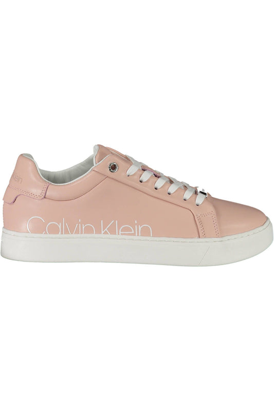 Fashionsarah.com Fashionsarah.com Calvin Klein Chic Pink Lace-up Sneakers with Logo Accents