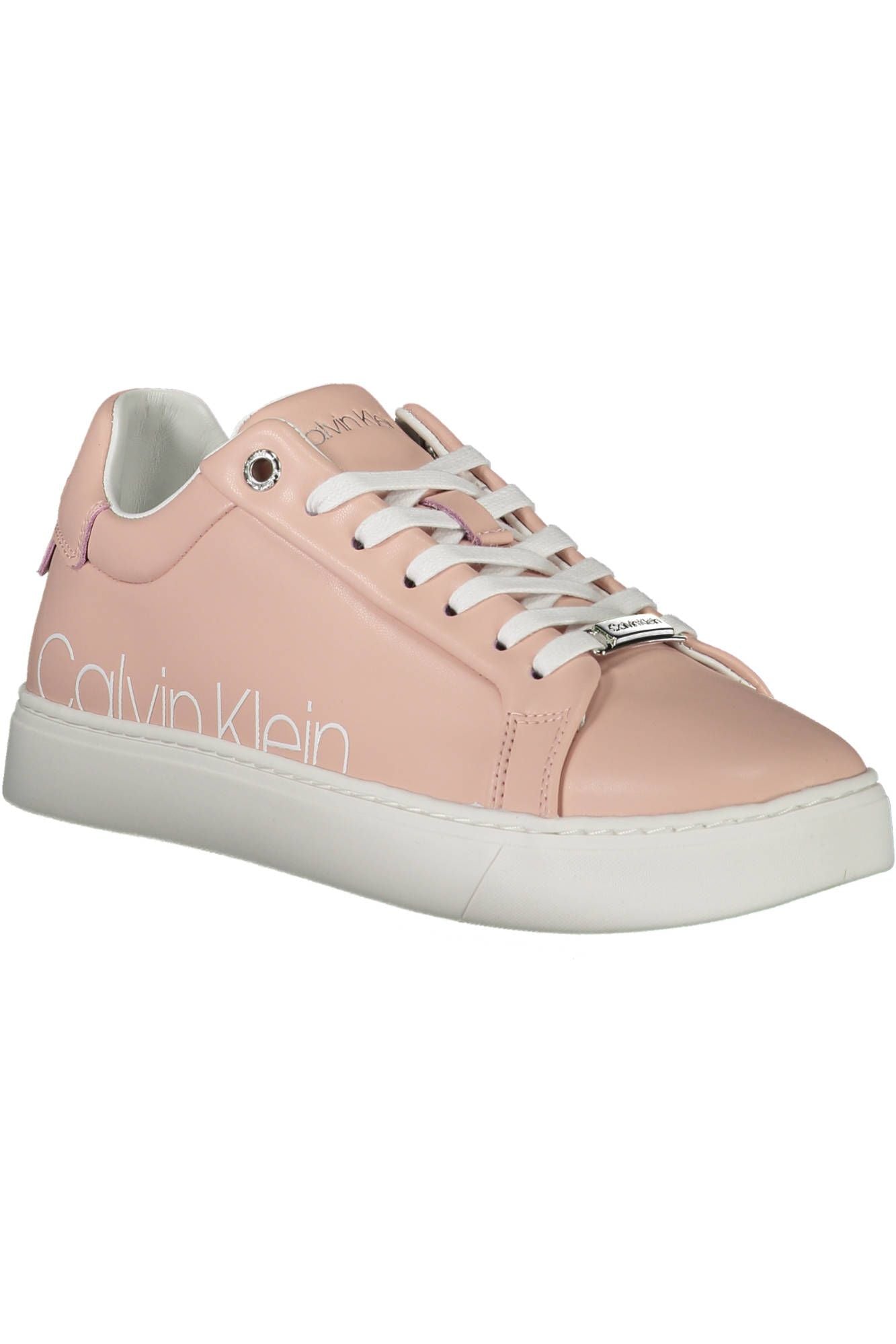 Fashionsarah.com Fashionsarah.com Calvin Klein Chic Pink Lace-up Sneakers with Logo Accents