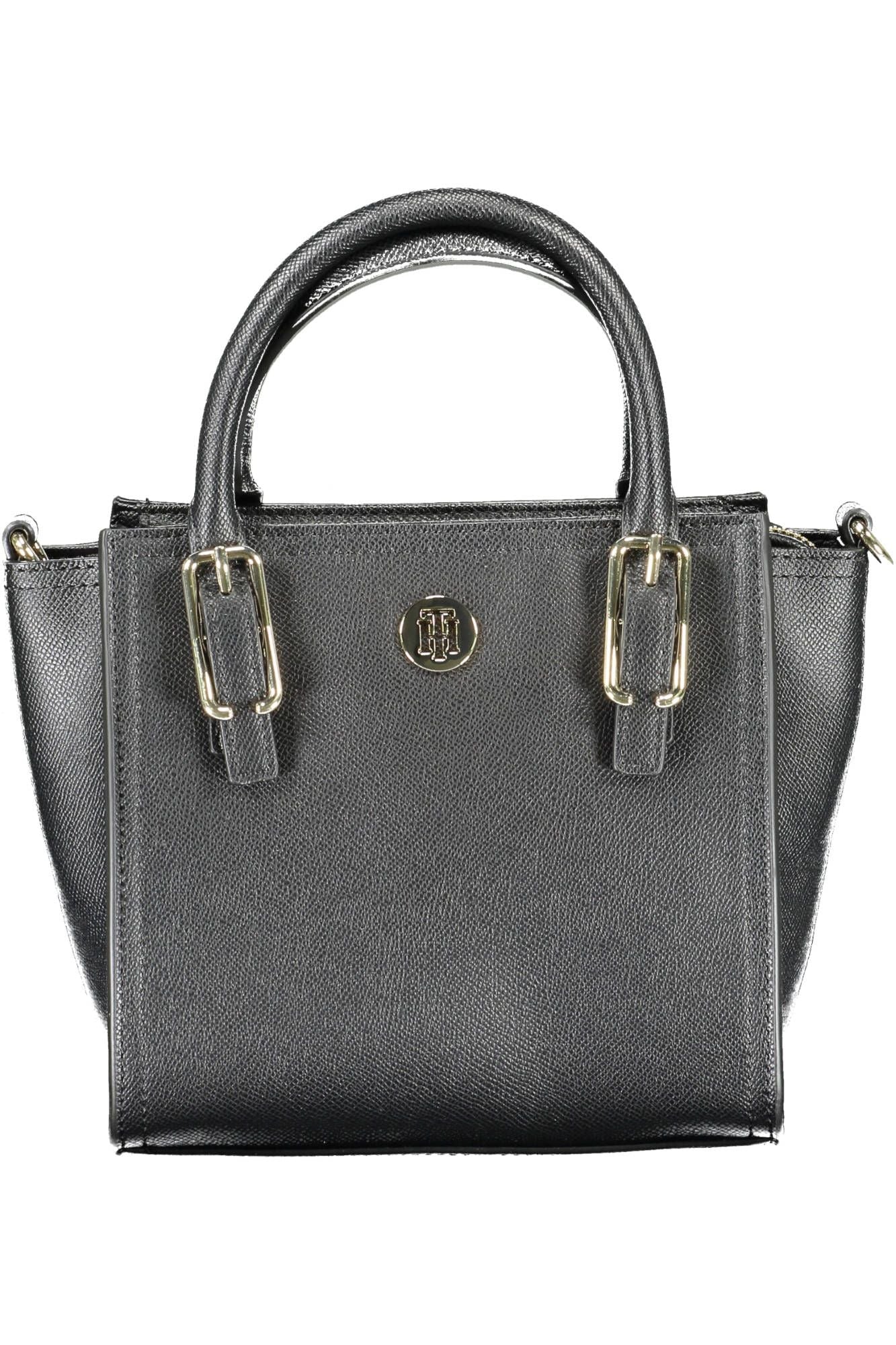 Fashionsarah.com Fashionsarah.com Tommy Hilfiger Elegant Black Shoulder Bag with Contrasting Details