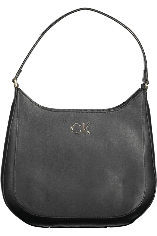 Fashionsarah.com Fashionsarah.com Calvin Klein Elegant Black Shoulder Bag with Zip Closure