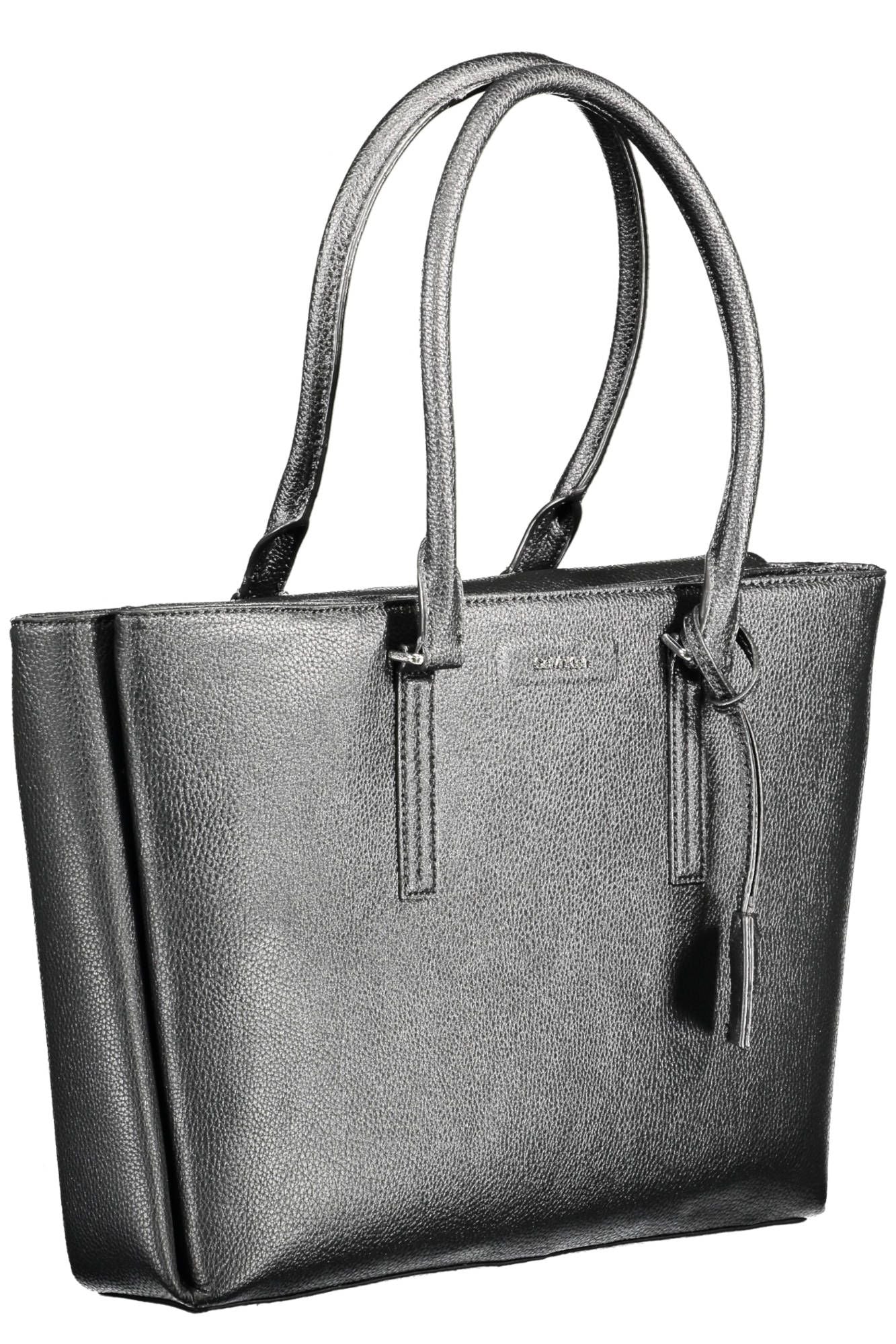 Calvin Klein Elegant Black Shoulder Bag with Triple Compartments | Fashionsarah.com