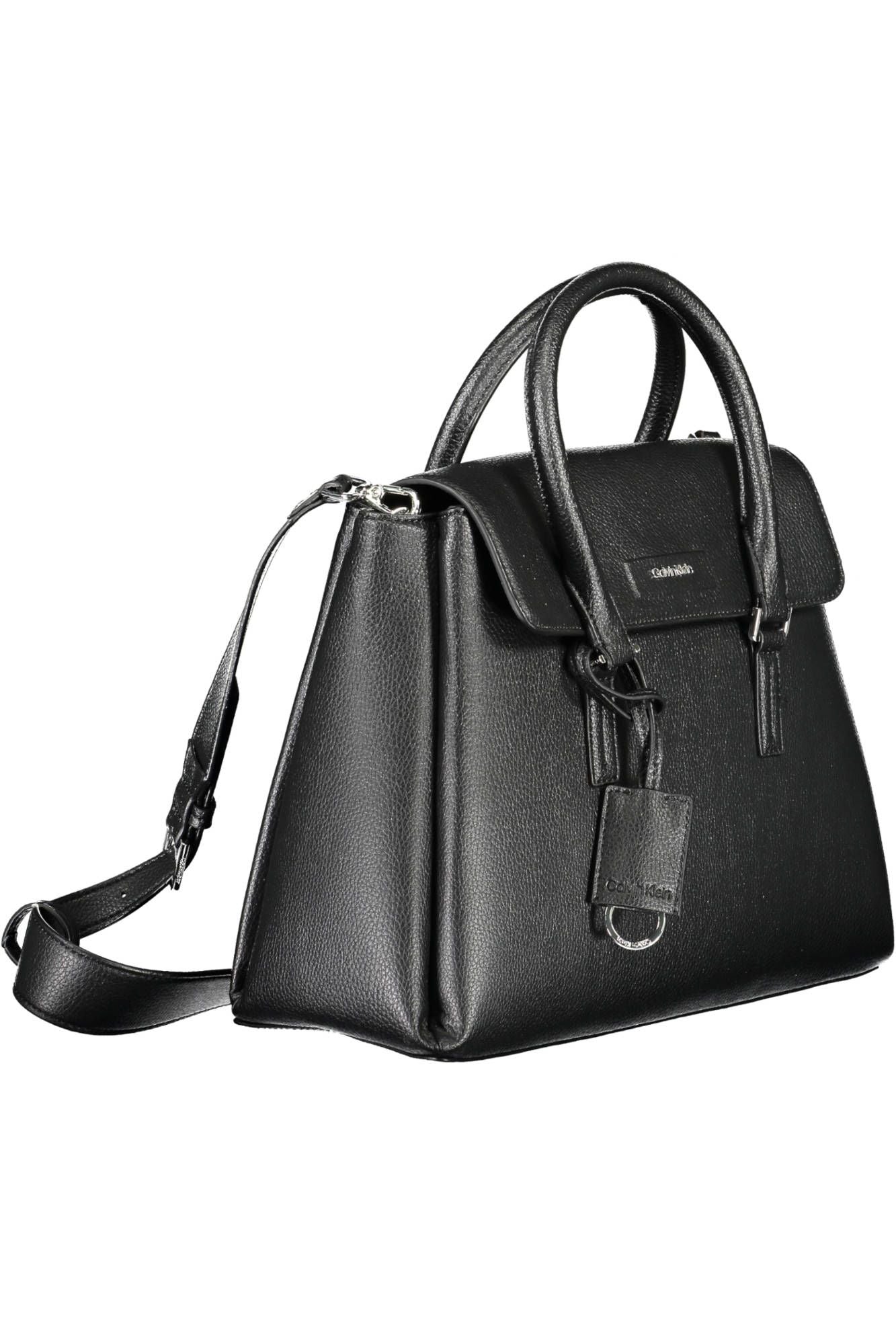 Fashionsarah.com Fashionsarah.com Calvin Klein Sleek Black Eco-Conscious Handbag with Logo Design