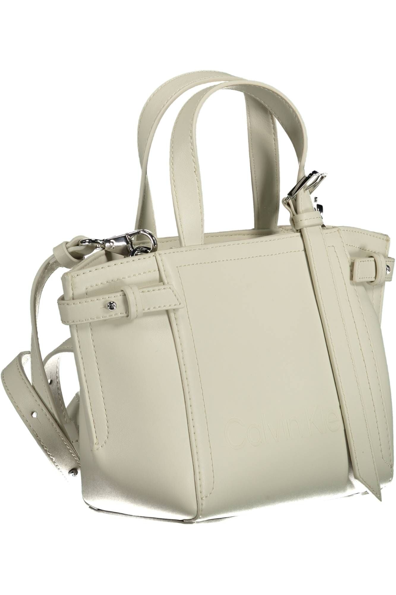 Fashionsarah.com Fashionsarah.com Calvin Klein Sleek White Double Handle Satchel Bag