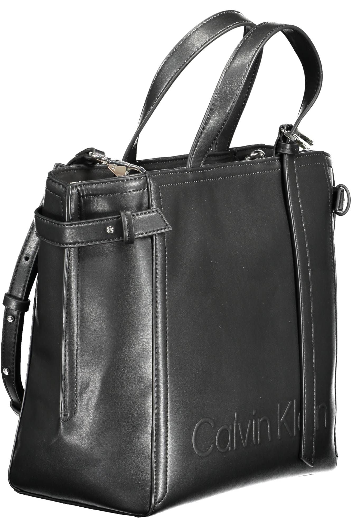 Fashionsarah.com Fashionsarah.com Calvin Klein Elegant Black Two-Handle Recycled Polyester Bag