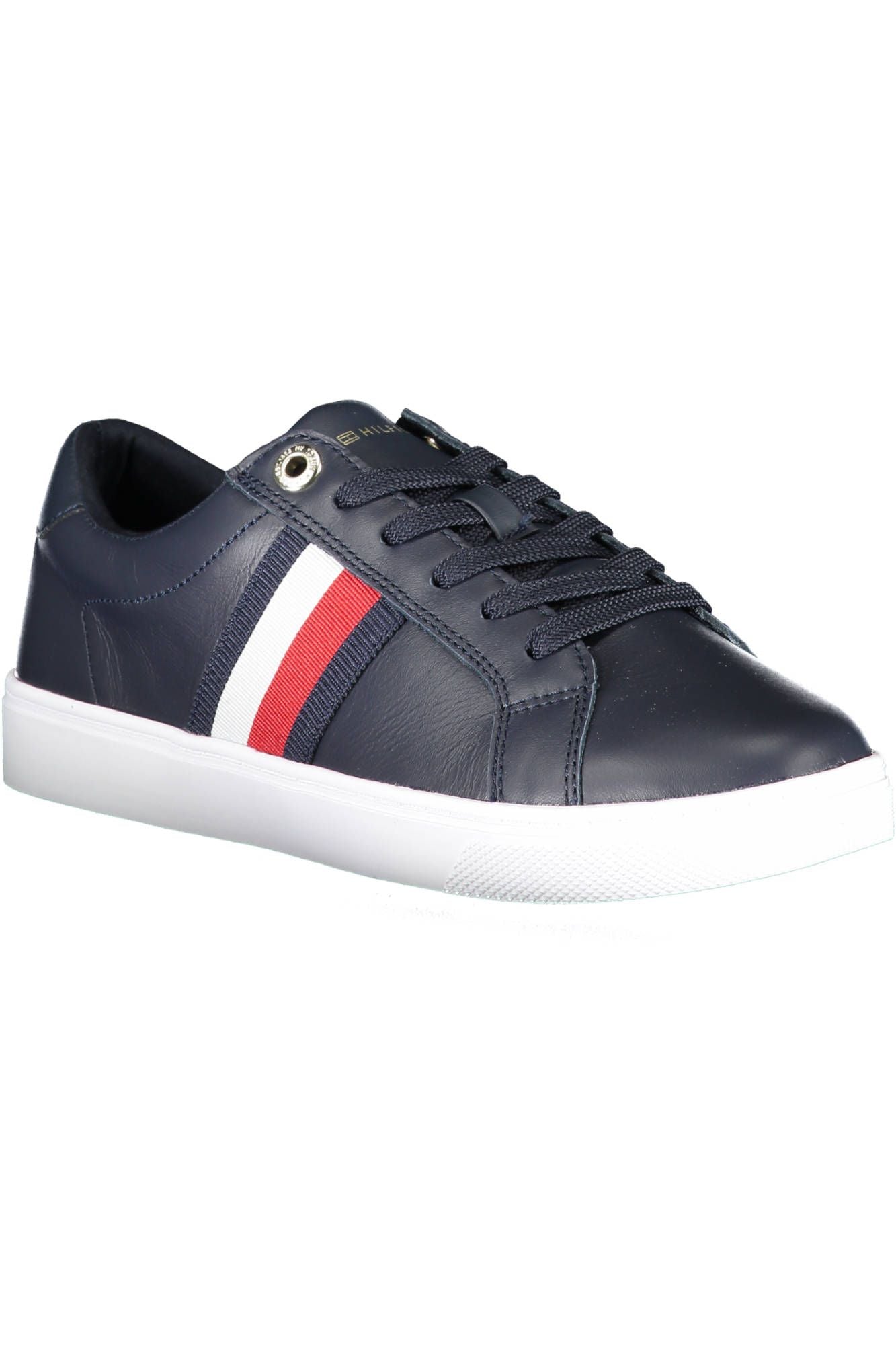 Fashionsarah.com Fashionsarah.com Tommy Hilfiger Chic Blue Lace-up Sneakers with Logo Accent