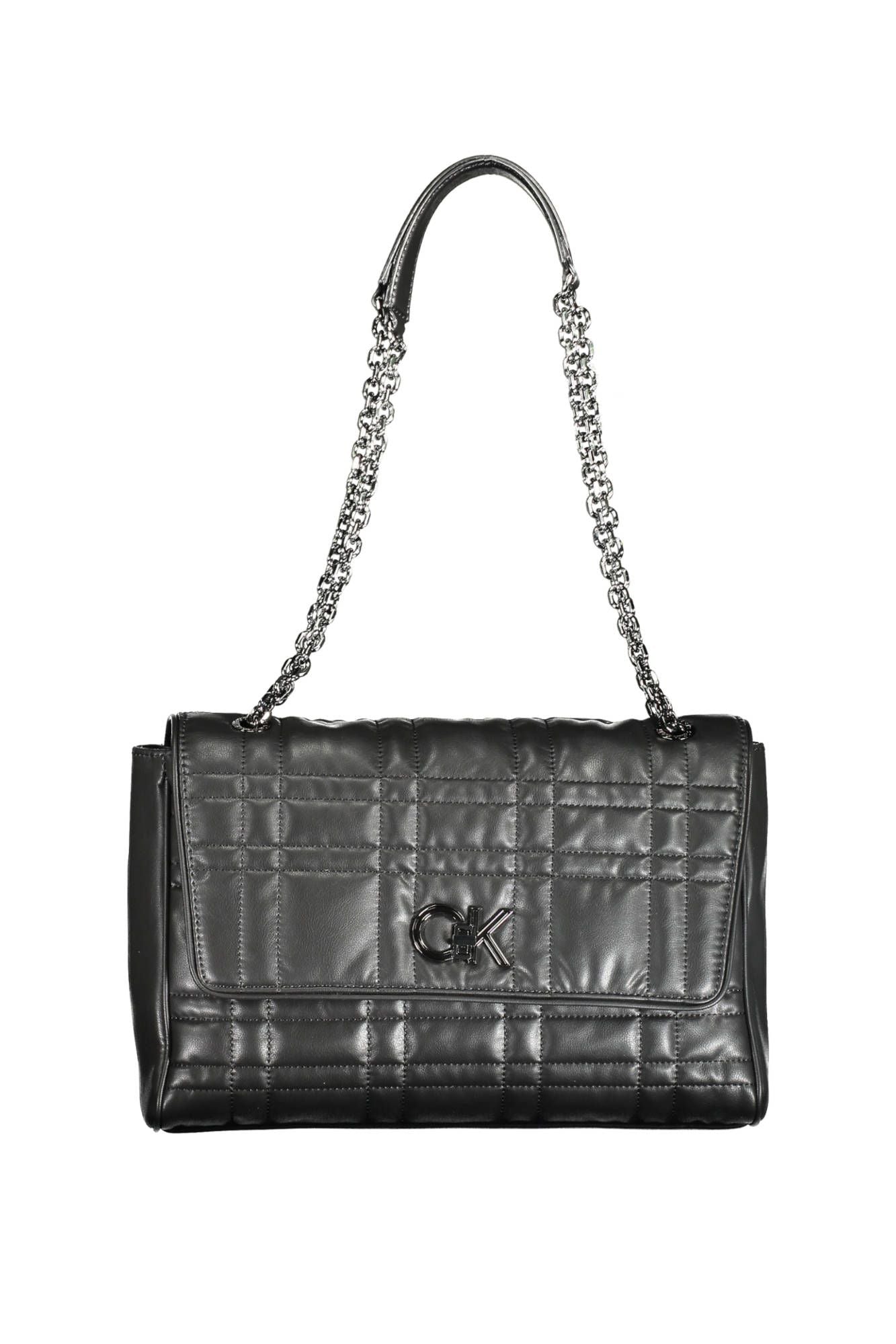 Fashionsarah.com Fashionsarah.com Calvin Klein Elegant Black Chain-Handle Bag with Twist Lock