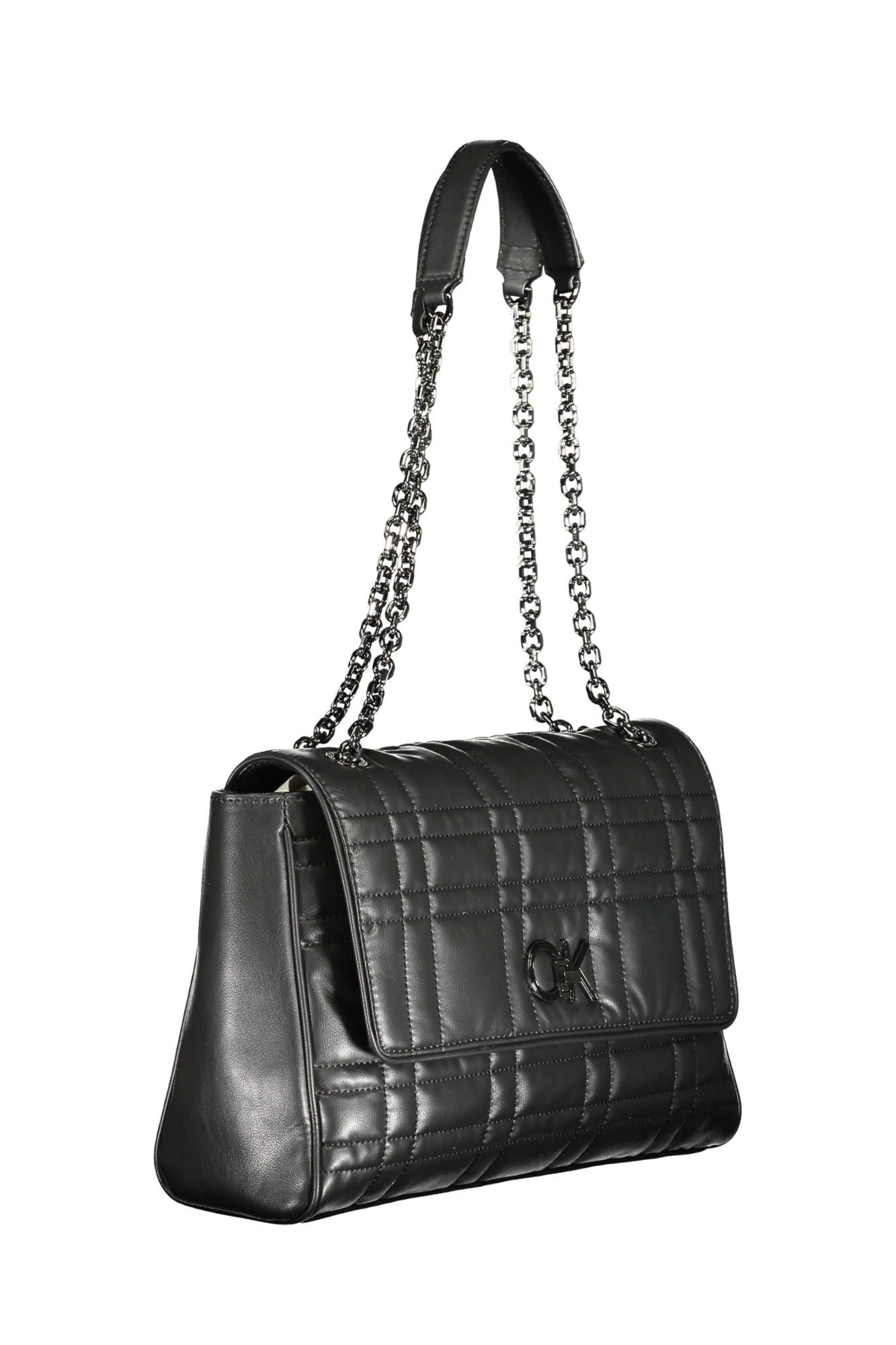 Fashionsarah.com Fashionsarah.com Calvin Klein Elegant Black Chain-Handle Bag with Twist Lock