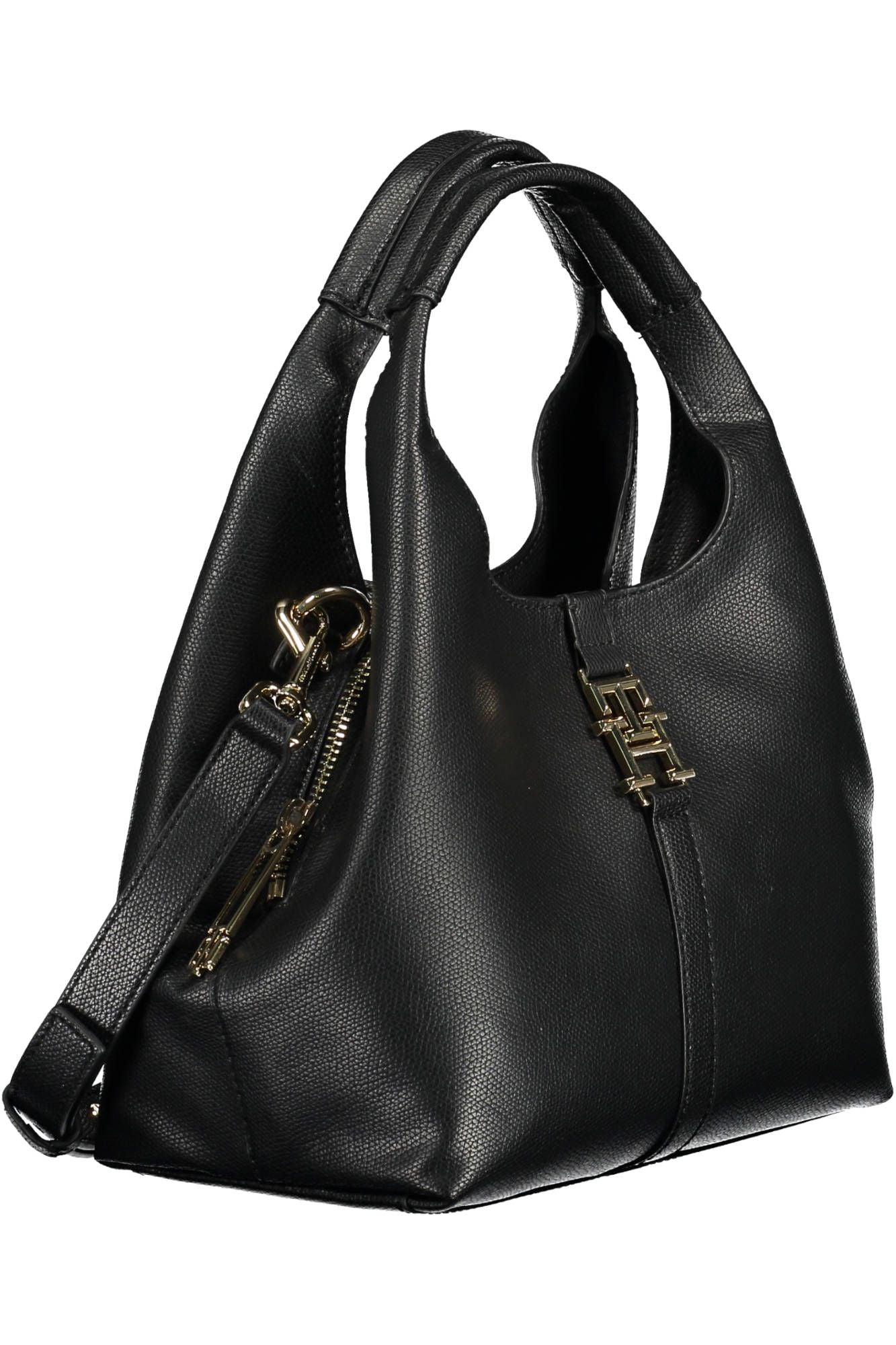 Fashionsarah.com Fashionsarah.com Tommy Hilfiger Elegant Black Shoulder Bag with Contrasting Details