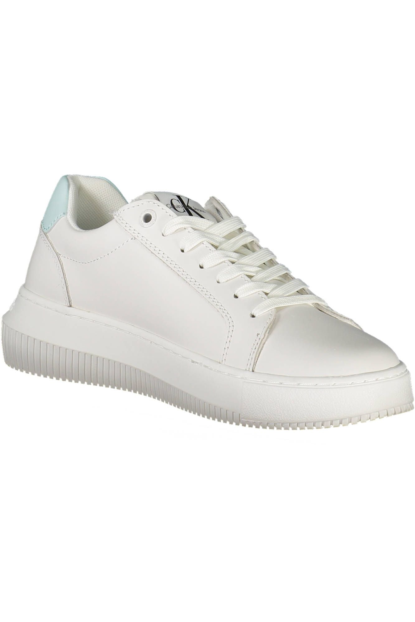 Fashionsarah.com Fashionsarah.com Calvin Klein Chic White Lace-Up Sneakers with Logo Detail