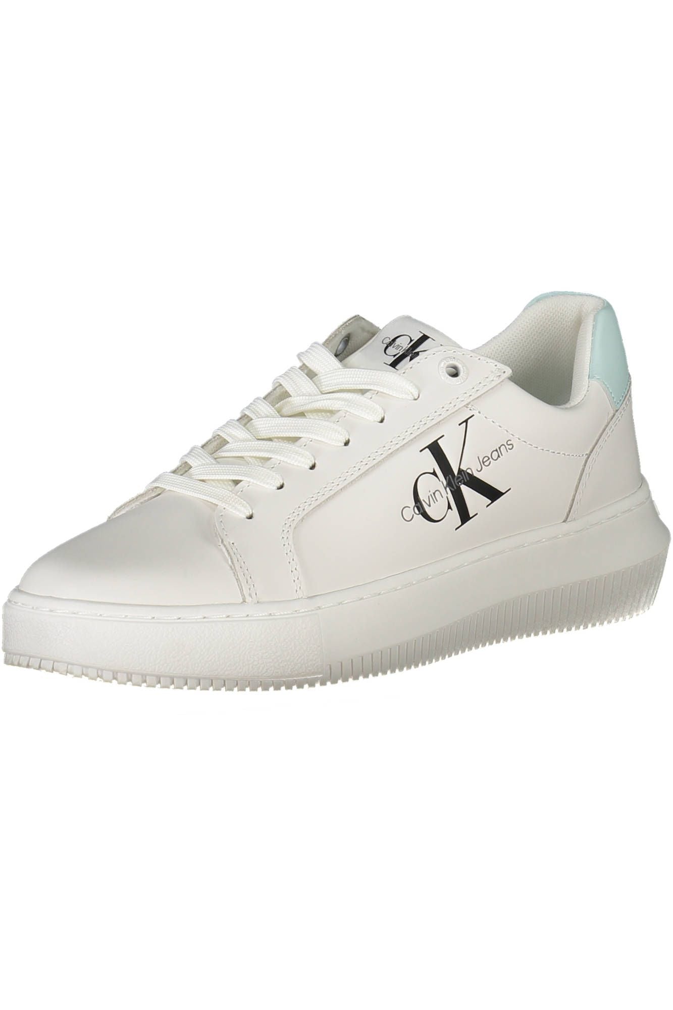 Fashionsarah.com Fashionsarah.com Calvin Klein Chic White Lace-Up Sneakers with Logo Detail