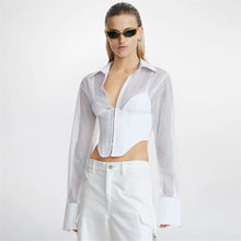 Load image into Gallery viewer, Deep V-Neck Hook-And-Eye Shirt | Fashionsarah.com
