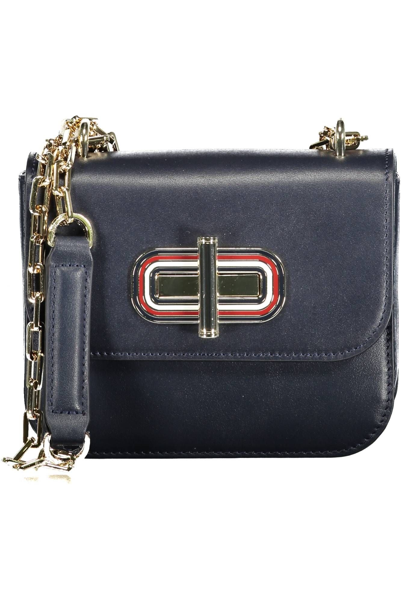 Fashionsarah.com Fashionsarah.com Tommy Hilfiger Chic Blue Leather Shoulder Bag with Contrasting Details