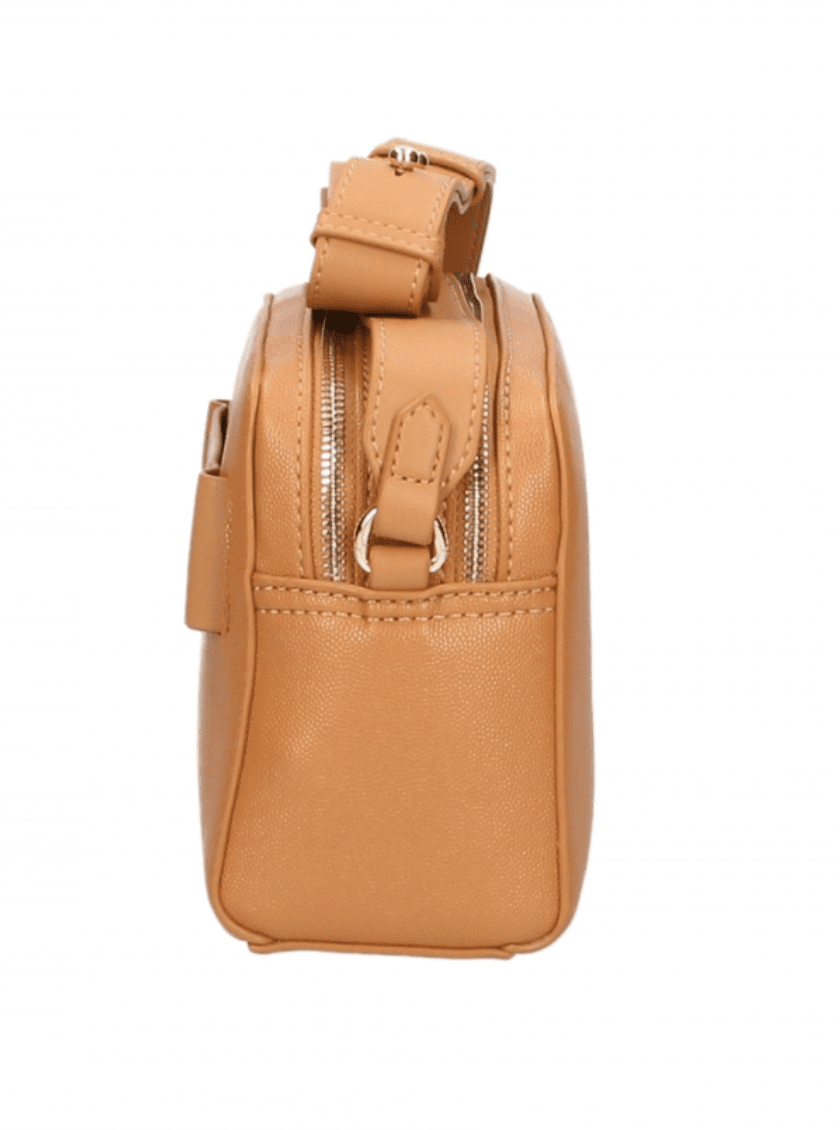 Fashionsarah.com Fashionsarah.com Plein Sport Chic Camel-Toned Crossbody with Double Zip Closure