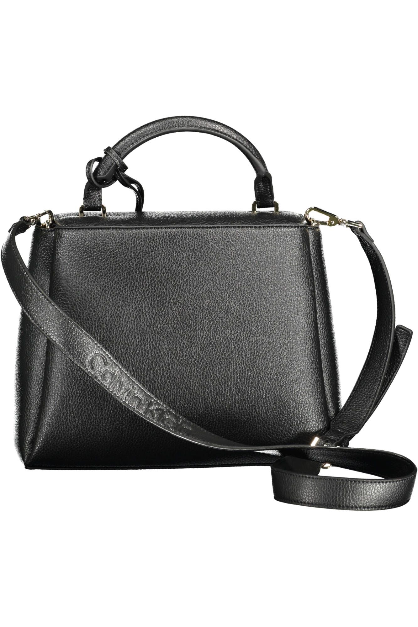 Fashionsarah.com Fashionsarah.com Calvin Klein Elegant Black Shoulder Bag with Magnetic Closure