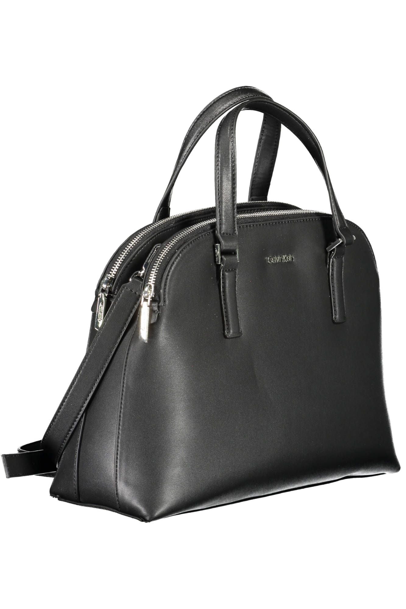 Fashionsarah.com Fashionsarah.com Calvin Klein Elegant Black Shoulder Bag with Logo Detail