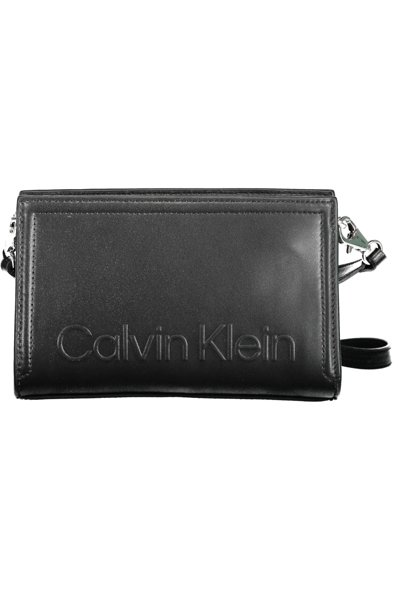 Fashionsarah.com Fashionsarah.com Calvin Klein Elegant Black Shoulder Bag with Sleek Logo Detail