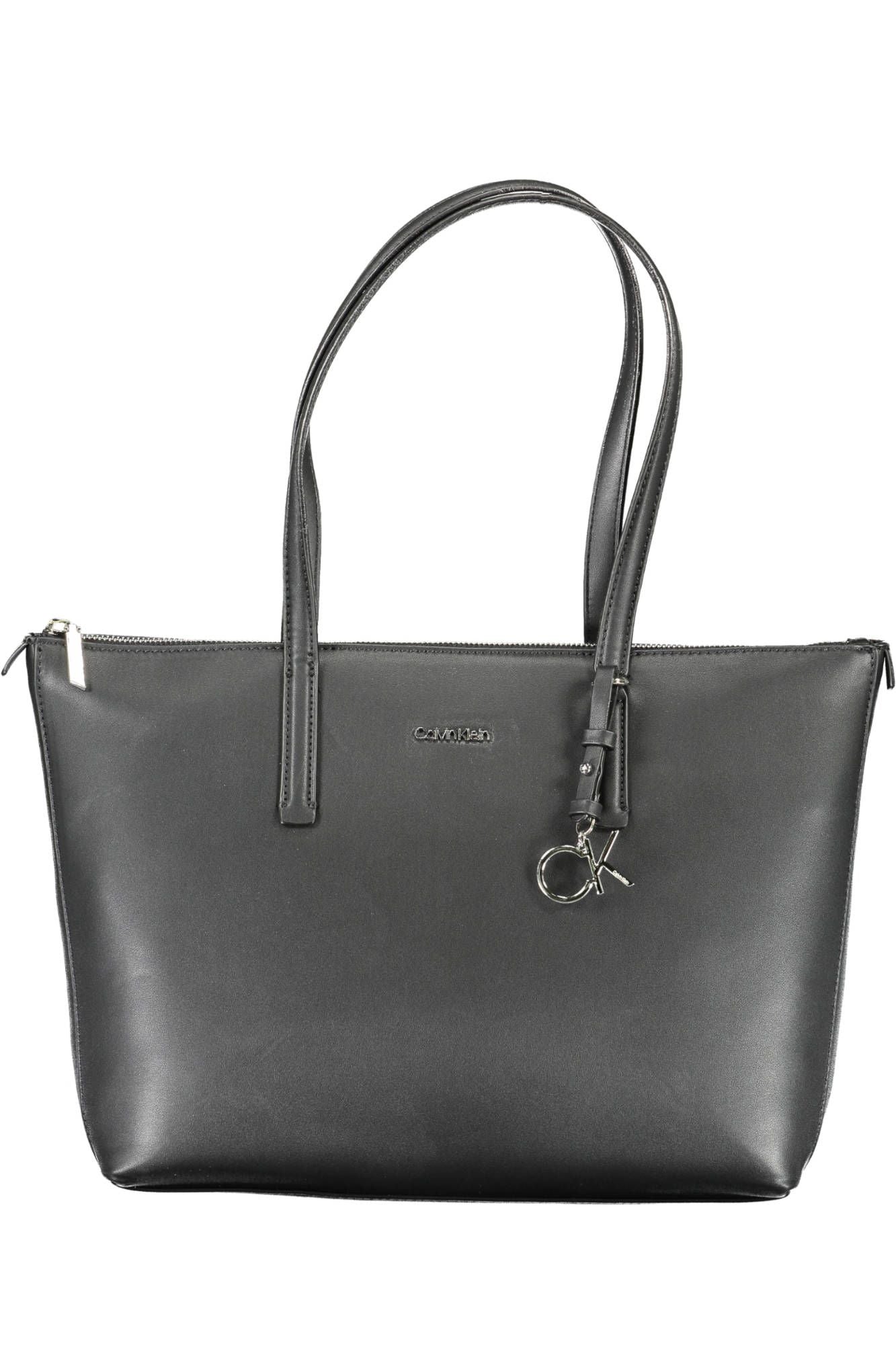 Fashionsarah.com Fashionsarah.com Calvin Klein Elegant Black Shoulder Bag with Zip Closure