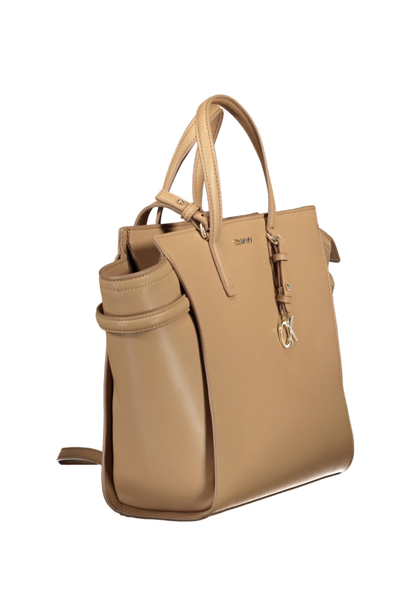 Fashionsarah.com Fashionsarah.com Calvin Klein Chic Beige Handbag with Contrasting Details