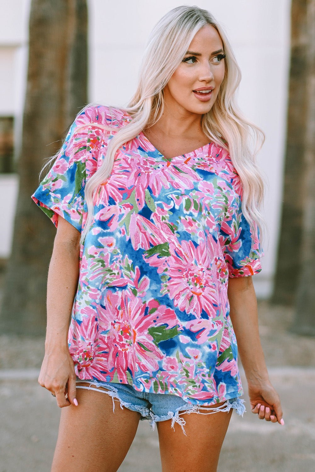 Floral Buttoned Sheath Shirts | Fashionsarah.com