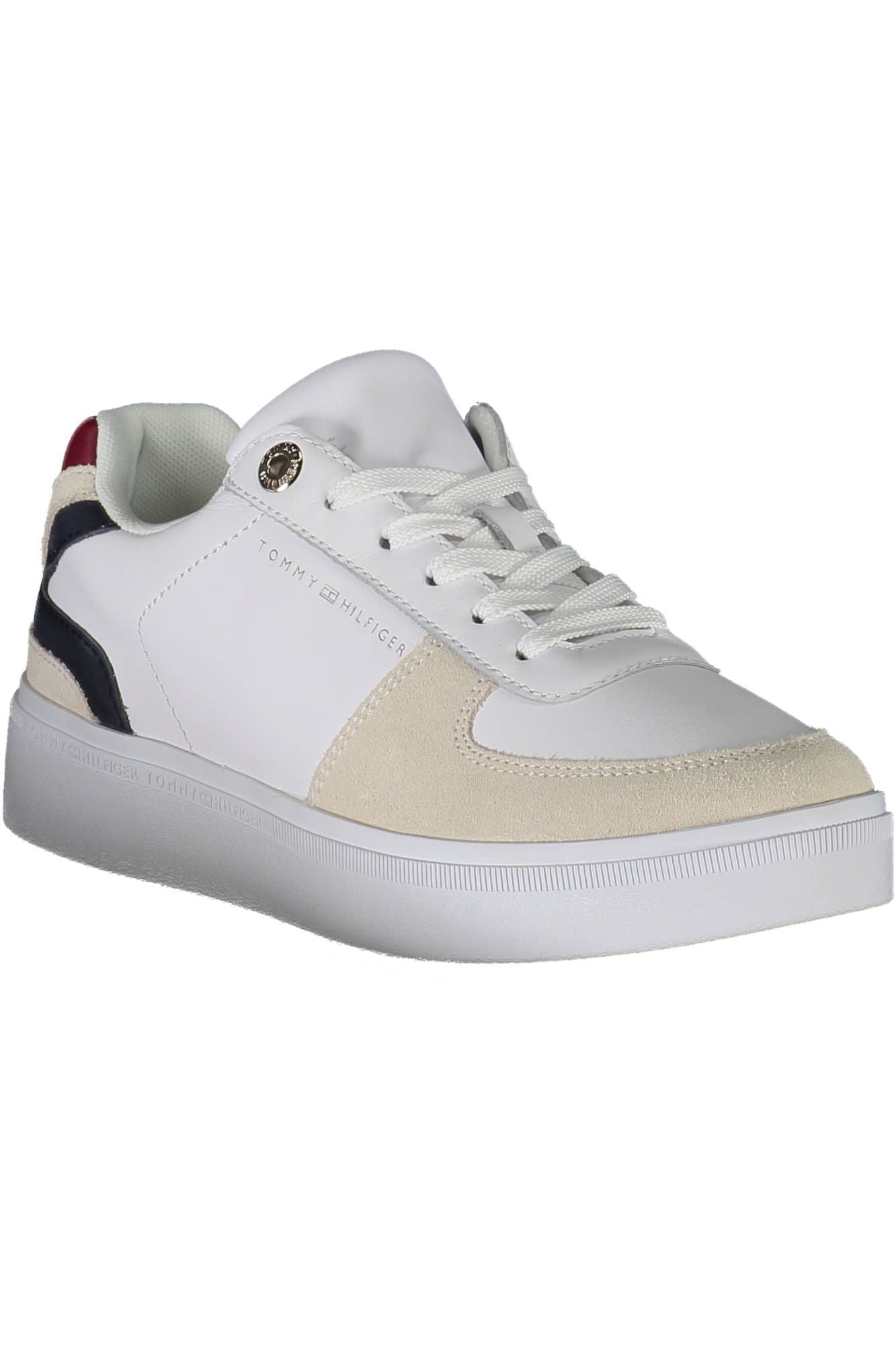 Fashionsarah.com Fashionsarah.com Tommy Hilfiger Chic White Lace-Up Sporty Sneakers