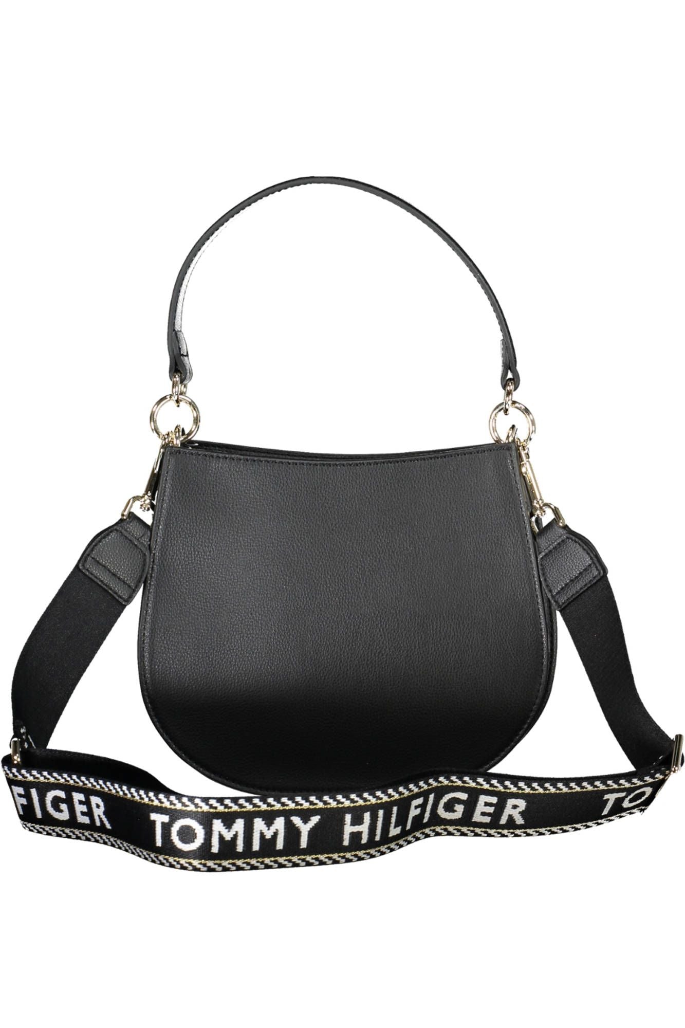 Fashionsarah.com Fashionsarah.com Tommy Hilfiger Elegant Black Handbag with Contrasting Details