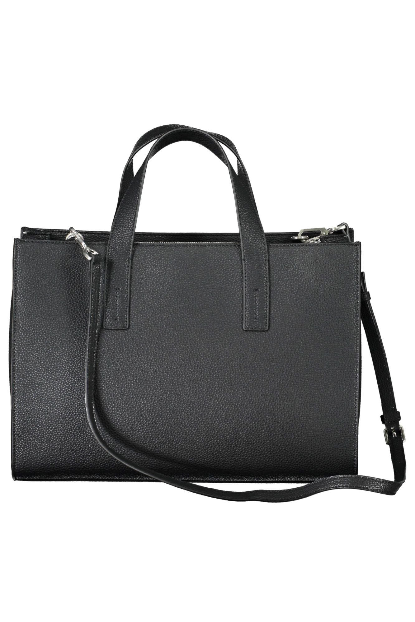 Fashionsarah.com Fashionsarah.com Calvin Klein Elegant Two-Handled Black Handbag with Logo