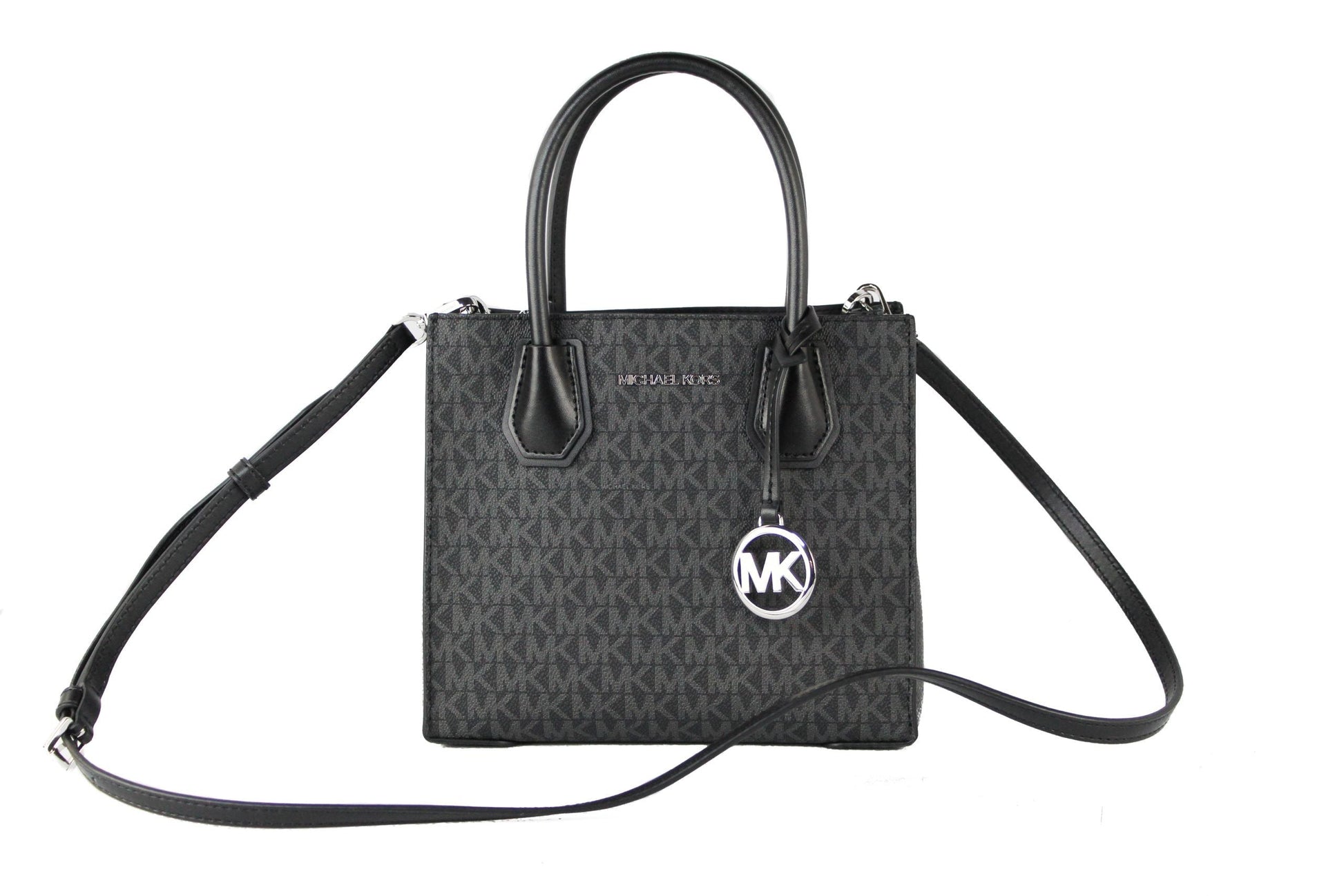 Fashionsarah.com Fashionsarah.com Michael Kors Medium Black Leather Messenger Handbag