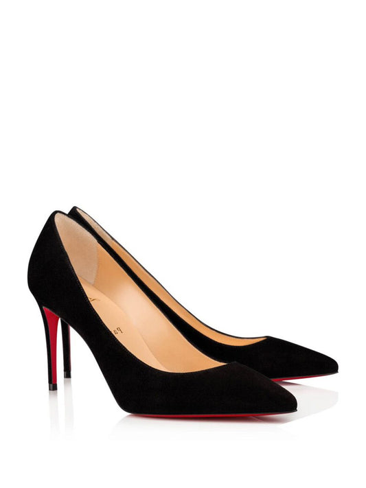 CHRISTIAN LOUBOUTIN Suede Black 85 Décolleté | Fashionsarah.com