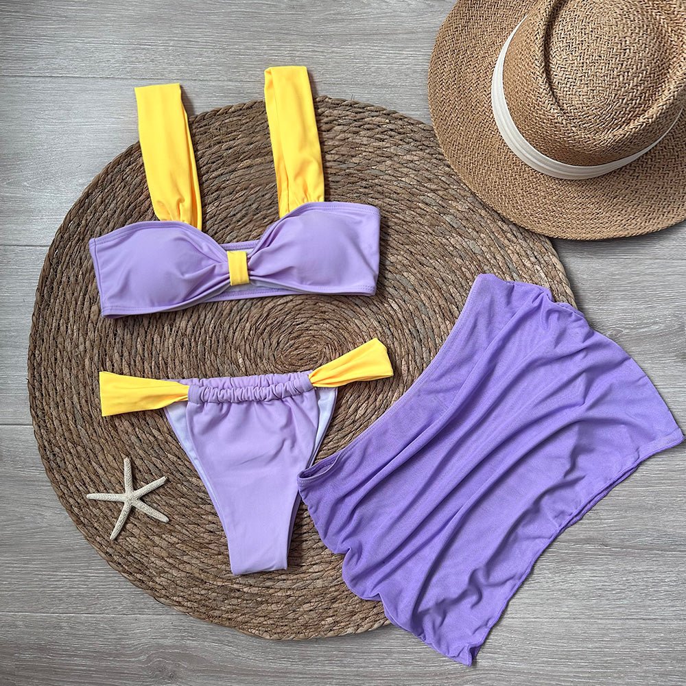 3 Pieces Bikini Set With Mini Skirt | Fashionsarah.com